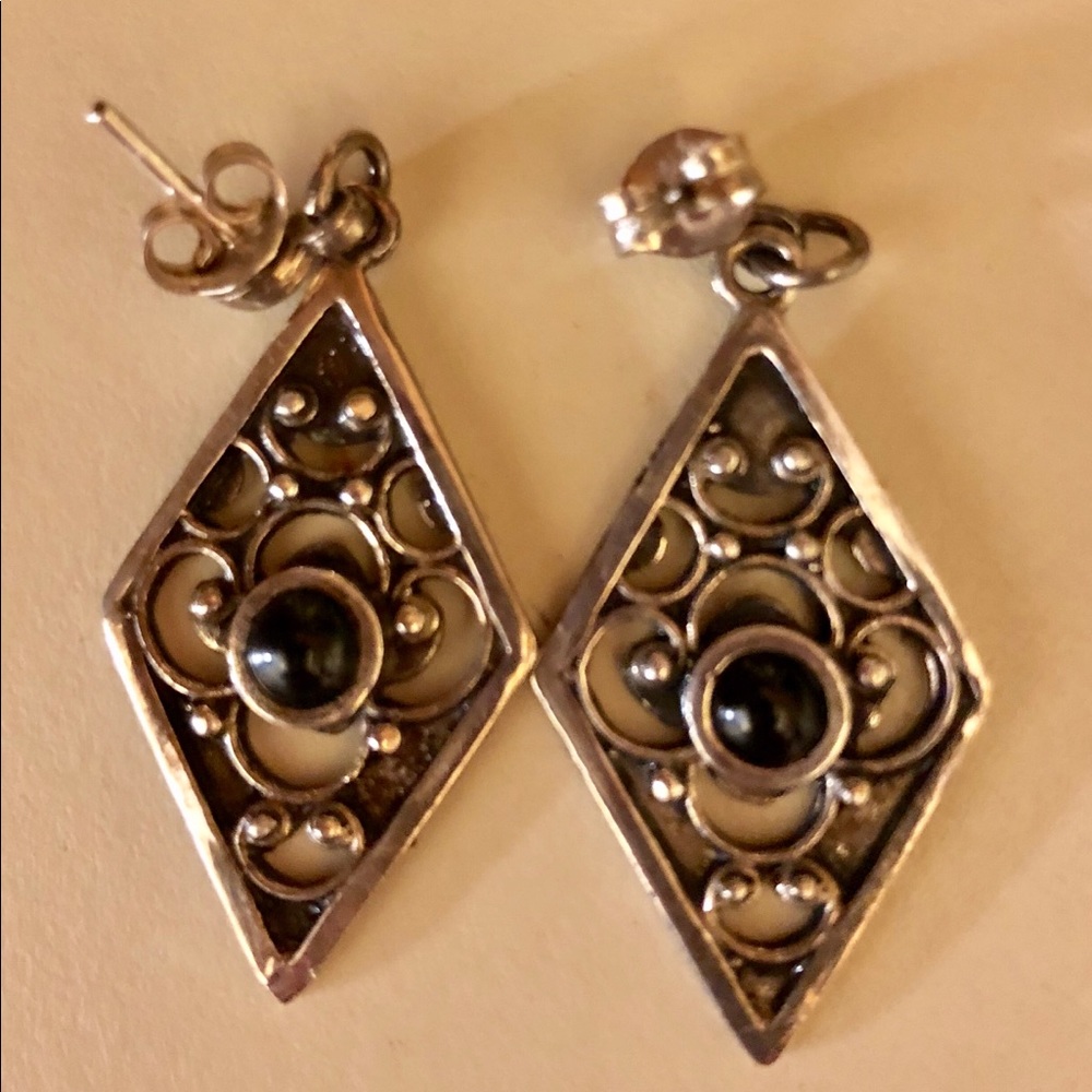 Sterling silver drop earrings